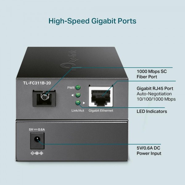 TP-Link Гигабитный медиаконвертер WDM TP-Link Гигабитный медиаконвертер WDM