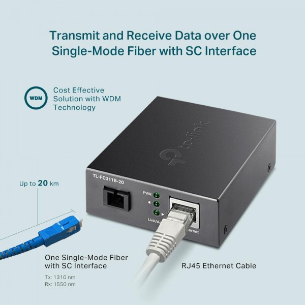 TP-Link Гигабитный медиаконвертер WDM TP-Link Гигабитный медиаконвертер WDM