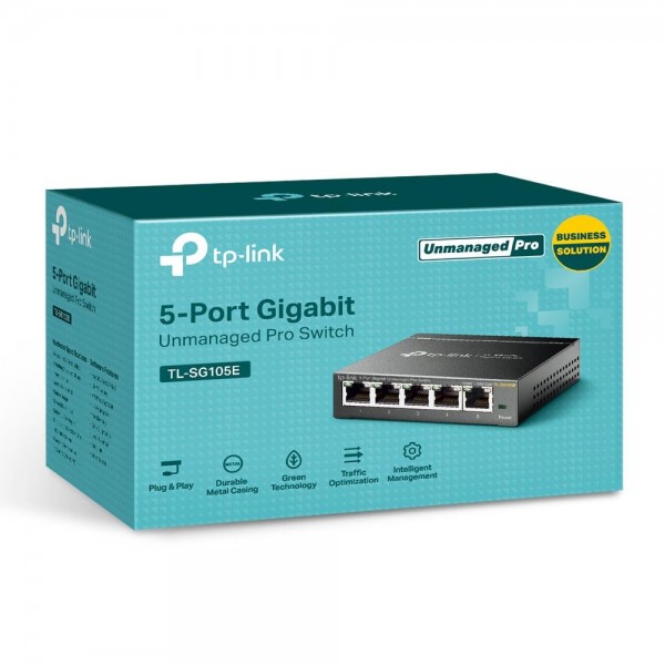 TP-Link Unmanaged Pro гигабитный 5‑портовый коммутатор TP-Link Unmanaged Pro гигабитный 5‑портовый коммутатор