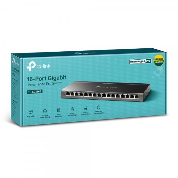 TP-Link Unmanaged Pro гигабитный 16‑портовый коммутатор TP-Link Unmanaged Pro гигабитный 16‑портовый коммутатор