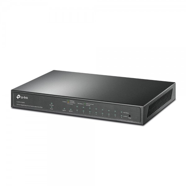 TP-Link Коммутатор Easy Smart с 9 гигабитными портами RJ45 (8 портов PoE+) и комбинированным гигабитным портом RJ45/SFP