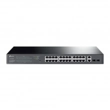 TP-Link Коммутатор Easy Smart с 26 гигабитными портами RJ45 (24 порта PoE+) и 2 гигабитными портами SFP
