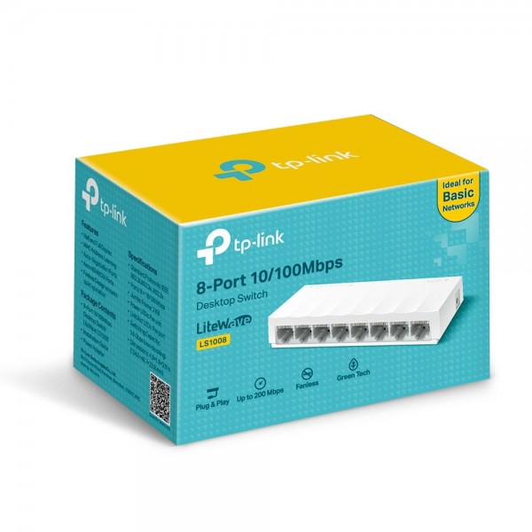 TP-Link Настольный коммутатор с 8 портами 100 Мбит/с