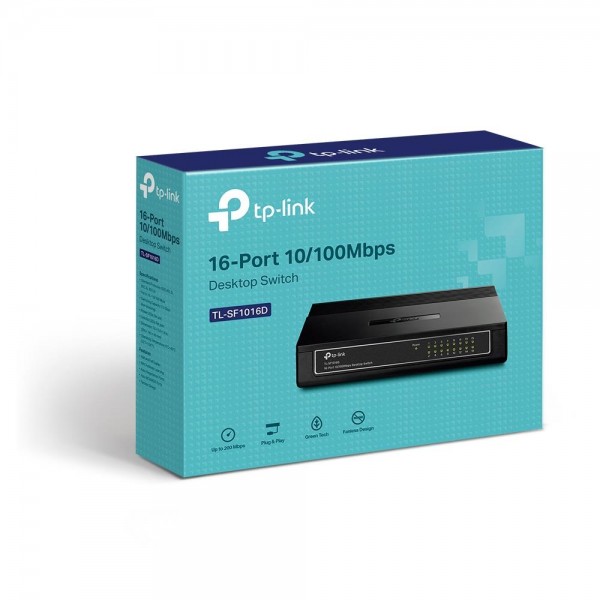 TP-Link Настольный коммутатор с 16 портами 10/100 Мбит/с