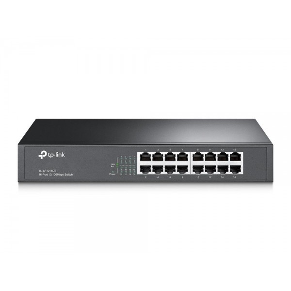 TP-Link 16-портовый Fast Ethernet настольный/монтируемый в стойку коммутатор