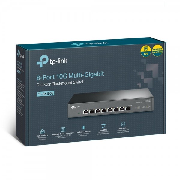 TP-Link Коммутатор с 8 портами 10 Гбит/с для размещения на столе или в стойке