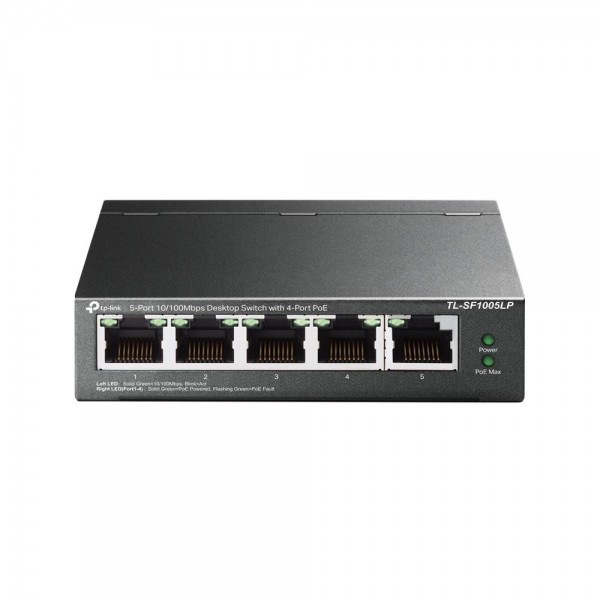 TP-Link Настольный коммутатор с 5 портами 10/100 Мбит/с (4 порта PoE+)