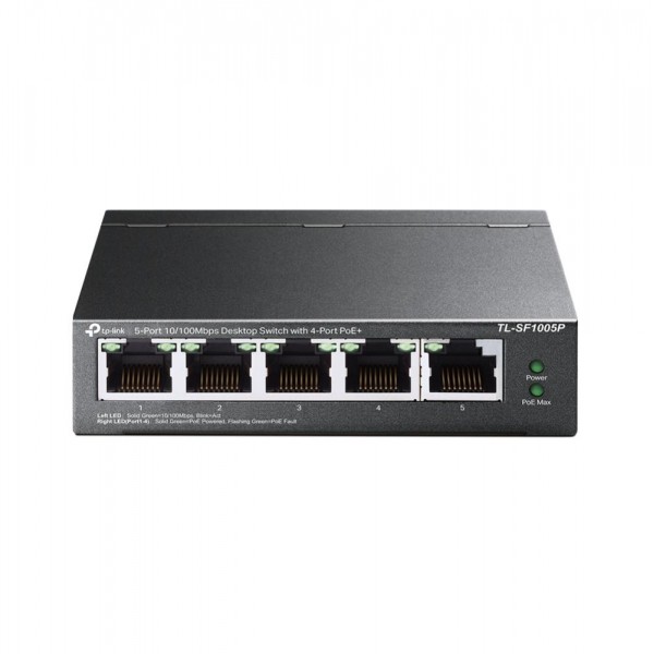 TP-Link Настольный коммутатор с 5 портами 10/100 Мбит/с (4 порта PoE+)