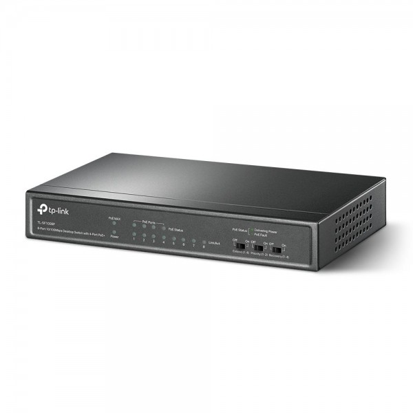 TP-Link Настольный коммутатор с 8 портами 10/100 Мбит/с (4 порта PoE+)
