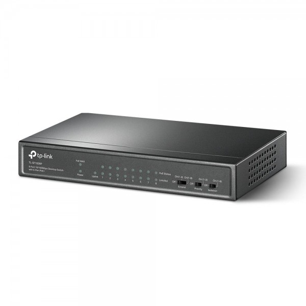 TP-Link Настольный коммутатор с 9 портами 10/100 Мбит/с (8 портов PoE+)