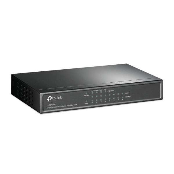 TP-Link 8-портовый гигабитный настольный коммутатор с 4 портами PoE