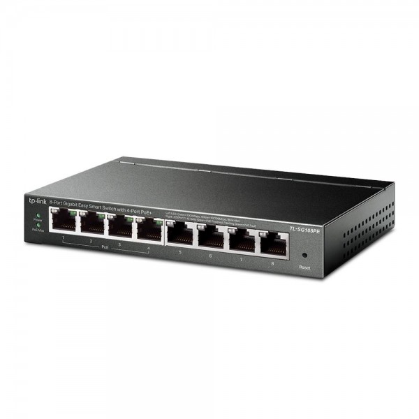 TP-Link Easy Smart гигабитный 8‑портовый коммутатор с 4 портами PoE