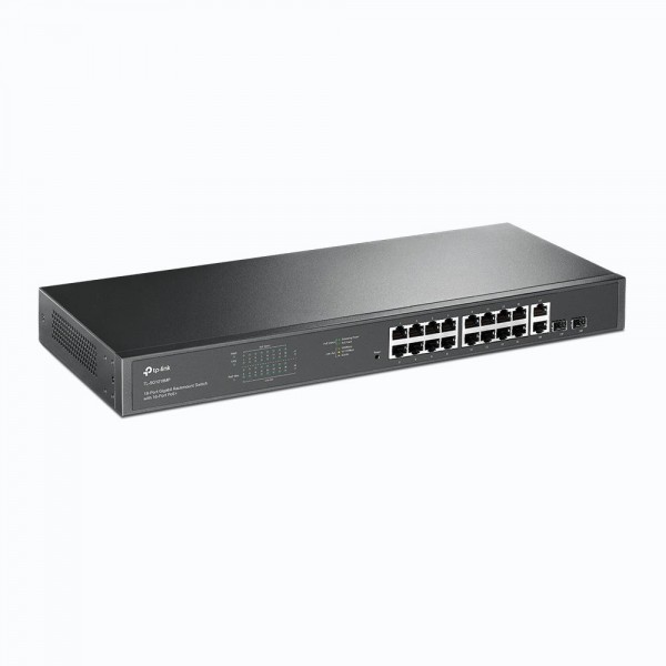 TP-Link Коммутатор с 18 гигабитными портами RJ45 (16 портов PoE+) и 2 комбинированными гигабитными портами RJ45/SFP