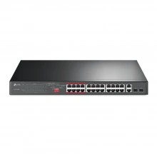 TP-Link Неуправляемый коммутатор с 24 портами PoE+ 10/100 Мбит/с и 2 комбинированными гигабитными портами RJ45/SFP