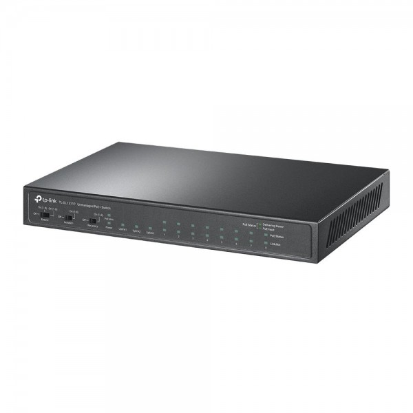 TP-Link Настольный коммутатор с 8 портами 10/100 Мбит/с, 2 гигабитными портами и гигабитным портом SFP TP-Link Настольный коммутатор с 8 портами 10/100 Мбит/с, 2 гигабитными портами и гигабитным портом SFP