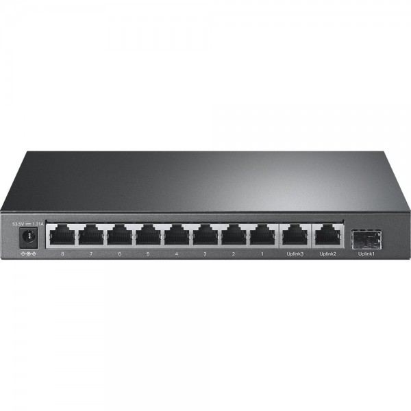 TP-Link Настольный коммутатор с 8 портами 10/100 Мбит/с, 2 гигабитными портами и гигабитным портом SFP TP-Link Настольный коммутатор с 8 портами 10/100 Мбит/с, 2 гигабитными портами и гигабитным портом SFP