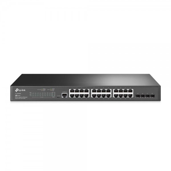 TP-Link JetStream 24‑портовый гигабитный управляемый коммутатор уровня 2+ с 4 SFP‑слотами TP-Link JetStream 24‑портовый гигабитный управляемый коммутатор уровня 2+ с 4 SFP‑слотами