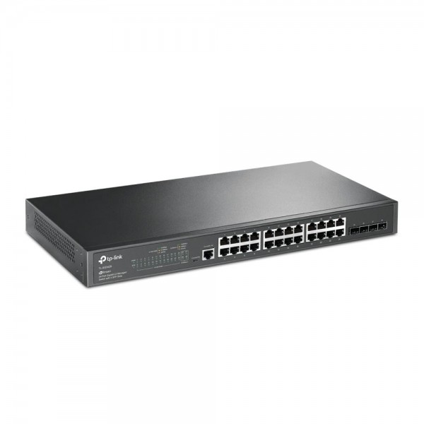 TP-Link JetStream 24‑портовый гигабитный управляемый коммутатор уровня 2+ с 4 SFP‑слотами TP-Link JetStream 24‑портовый гигабитный управляемый коммутатор уровня 2+ с 4 SFP‑слотами