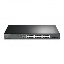 TP-Link JetStream 28‑портовый гигабитный управляемый коммутатор 2‑го уровня с 24 портами PoE+