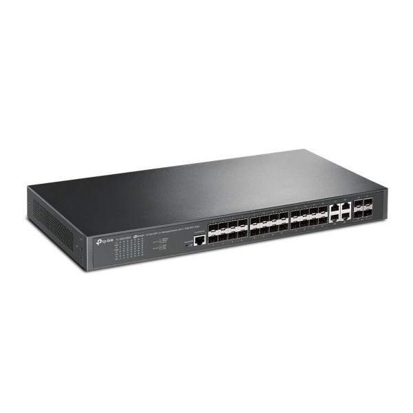 TP-Link Управляемый коммутатор JetStream уровня 2+ с 20 гигабитными портами SFP, 4 портами SFP+ 10 Гбит/с и 4 комбинированными портами RJ45/SFP