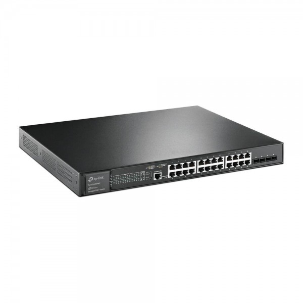 TP-Link Управляемый коммутатор JetStream уровня 2+ с 24 гигабитными портами RJ45 и 4 портами SFP+ 10 Гбит/с TP-Link Управляемый коммутатор JetStream уровня 2+ с 24 гигабитными портами RJ45 и 4 портами SFP+ 10 Гбит/с