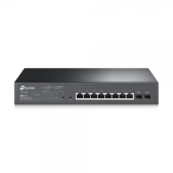 TP-Link Коммутатор JetStream Smart с 8 гигабитными портами PoE+ и 2 гигабитными портами SFP