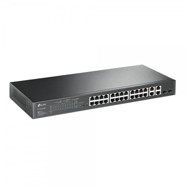 TP-Link JetStream коммутатор Smart с 24 портами PoE+ 10/100 Мбит/с и 4 гигабитными портами TP-Link JetStream коммутатор Smart с 24 портами PoE+ 10/100 Мбит/с и 4 гигабитными портами