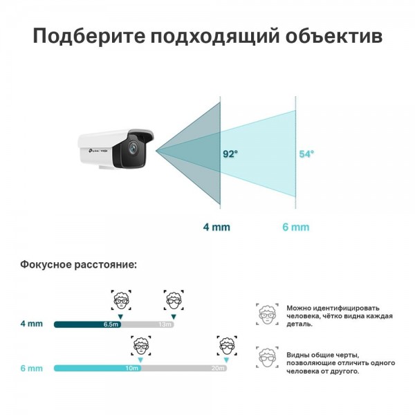 TP-Link VIGI Уличная цилиндрическая IP‑камера 3 МП