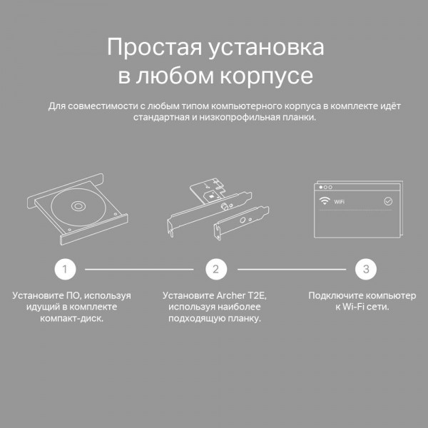 TP-Link Двухдиапазонный адаптер PCI Express с поддержкой Wi‑Fi AC600