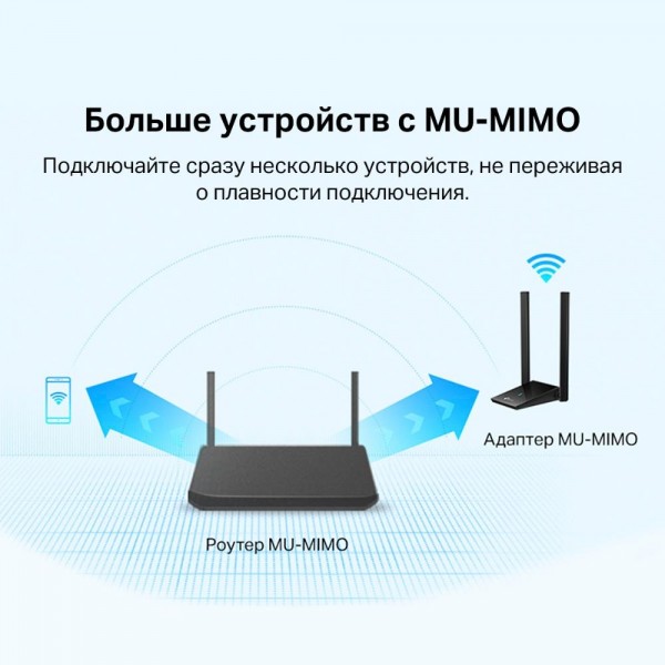 TP-Link Двухдиапазонный USB‑адаптер высокого усиления с поддержкой Wi-Fi AX1800 и двумя антеннами