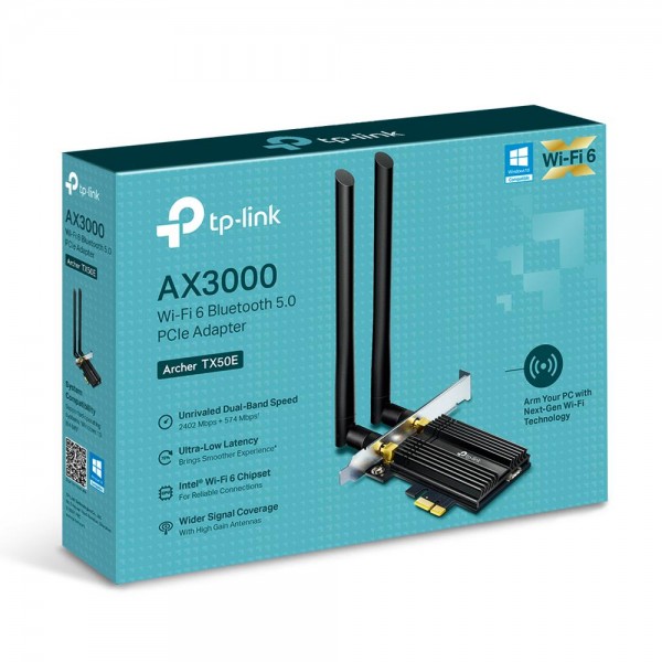 TP-Link Двухдиапазонный адаптер PCI Express с поддержкой Wi-Fi AX3000 и Bluetooth 5.0