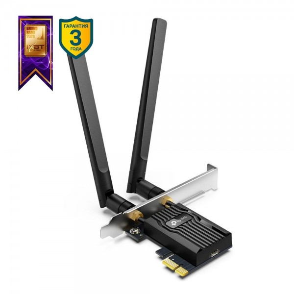 TP-Link Двухдиапазонный адаптер PCI Express с поддержкой Wi-Fi AX3000 и Bluetooth 5.2 TP-Link Двухдиапазонный адаптер PCI Express с поддержкой Wi-Fi AX3000 и Bluetooth 5.2