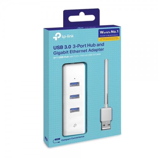 TP-Link 3-портовый концентратор и гигабитный адаптер USB 3.0