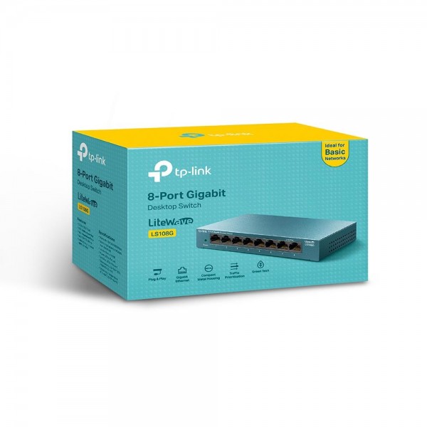 TP-Link 8-портовый настольный коммутатор 10/100/1000 Мбит/с