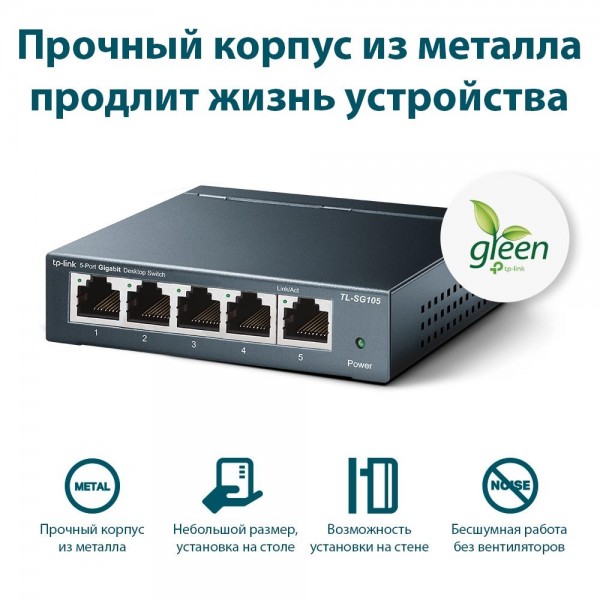 TP-Link 5-портовый гигабитный настольный коммутатор