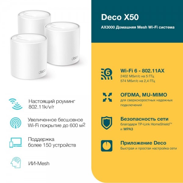 TP-Link AX3000 Домашняя Mesh Wi‑Fi система