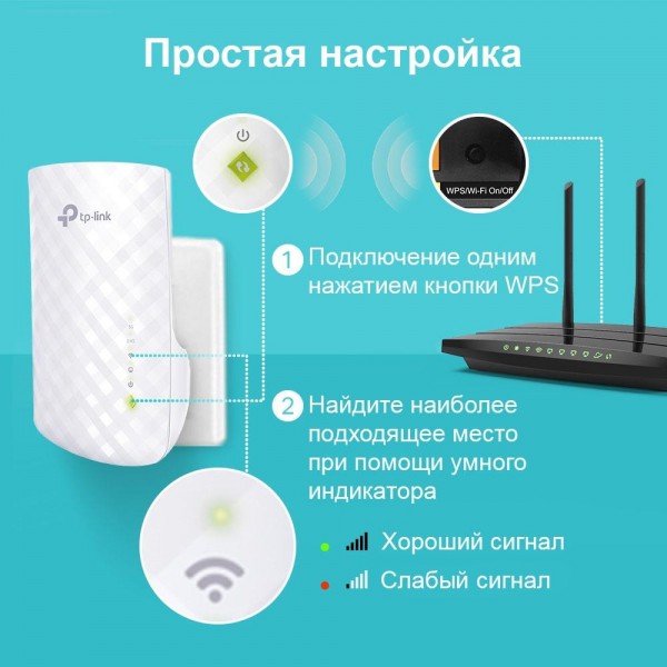 TP-Link Усилитель Wi-Fi сигнала AC750 с поддержкой Mesh