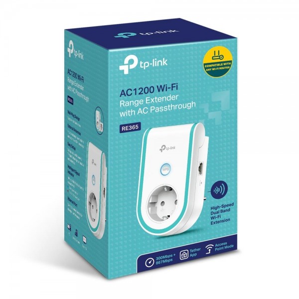 TP-Link Усилитель Wi-Fi сигнала AC1200 со встроенной розеткой