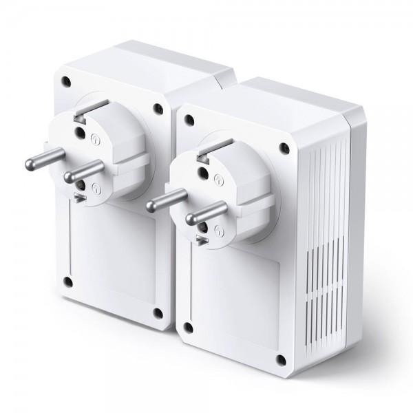 TP-Link Комплект адаптеров Powerline AV600 со встроенной розеткой TP-Link Комплект адаптеров Powerline AV600 со встроенной розеткой