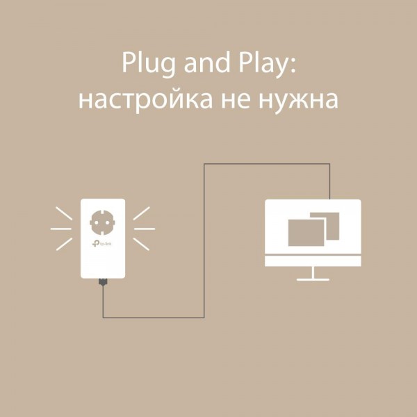 TP-Link Комплект гигабитных адаптеров Powerline AV1000 со встроенной розеткой TP-Link Комплект гигабитных адаптеров Powerline AV1000 со встроенной розеткой