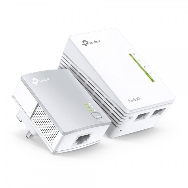 TP-Link Комплект адаптеров Powerline AV600 с поддержкой Wi‑Fi N300 TP-Link Комплект адаптеров Powerline AV600 с поддержкой Wi‑Fi N300