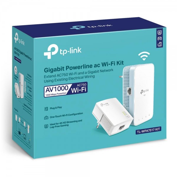 TP-Link Комплект гигабитных адаптеров Powerline AV1000 с поддержкой Wi-Fi AC1200 с поддержкой Mesh