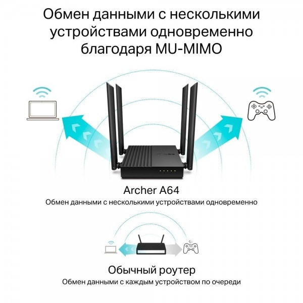 TP-Link Двухдиапазонный гигабитный Wi-Fi роутер AC1300 с поддержкой Mesh и MU‑MIMO