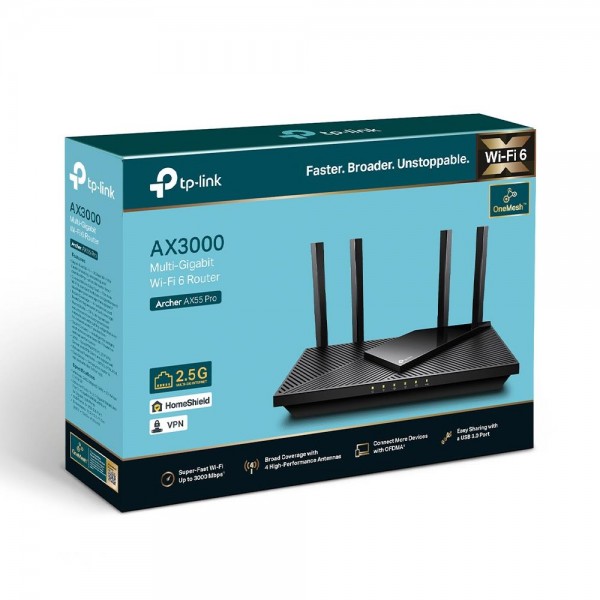 TP-Link Двухдиапазонный Wi-Fi роутер AX3000 с портом WAN/LAN 2,5 Гбит/с и поддержкой Mesh TP-Link Двухдиапазонный Wi-Fi роутер AX3000 с портом WAN/LAN 2,5 Гбит/с и поддержкой Mesh