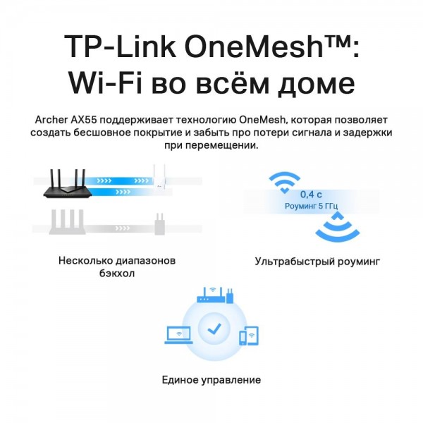 TP-Link Двухдиапазонный гигабитный Wi‑Fi роутер AX3000 с поддержкой Mesh TP-Link Двухдиапазонный гигабитный Wi‑Fi роутер AX3000 с поддержкой Mesh