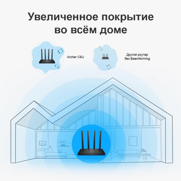 TP-Link Двухдиапазонный гигабитный Wi-Fi роутер AC1200 с поддержкой MU-MIMO