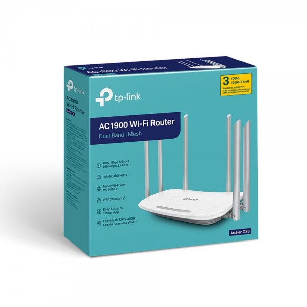 TP-Link Двухдиапазонный гигабитный Wi-Fi роутер AC1900 с поддержкой Mesh и MU‑MIMO