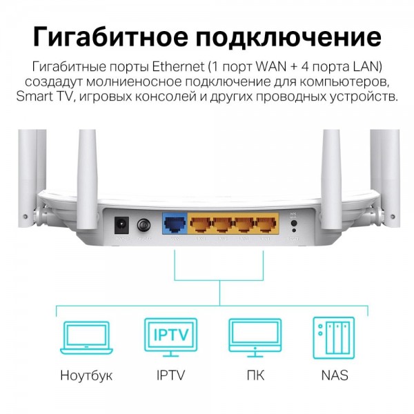 TP-Link Двухдиапазонный гигабитный Wi-Fi роутер AC1900 с поддержкой Mesh и MU‑MIMO